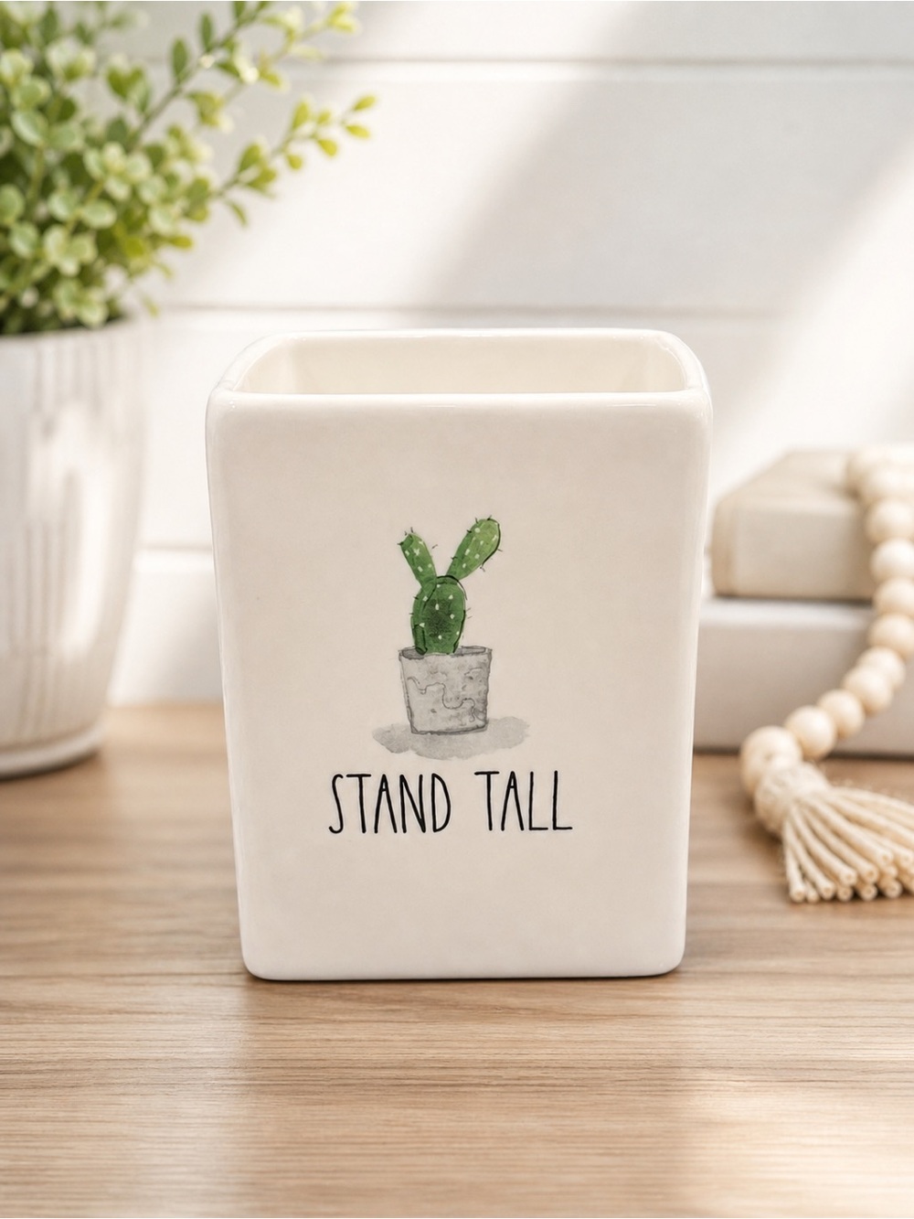 Rae Dunn “Stand Tall” Cactus Pen Holder Farmhouse Desk Decor